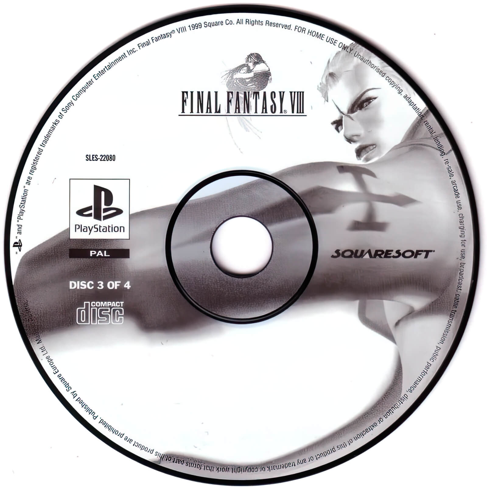 Лицензионный диск PAL Final Fantasy 8 для PlayStation